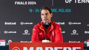 Rafa Nadal, en la rueda de prensa previa a la Copa Davis