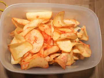 Manzana cortada en rodajas Manzana cortada en rodajas