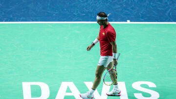 Rafa Nadal durante el partido de Copa Davis ante Botic van de Zandschulp