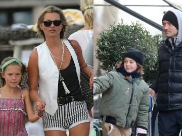 Kate Moss y Jude Law con sus hijas