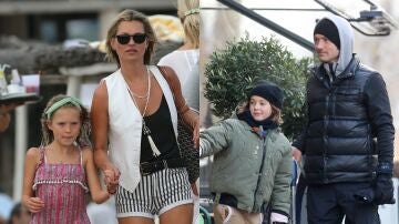 Kate Moss y Jude Law con sus hijas