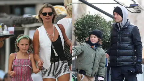 Kate Moss y Jude Law con sus hijas Kate Moss y Jude Law con sus hijas