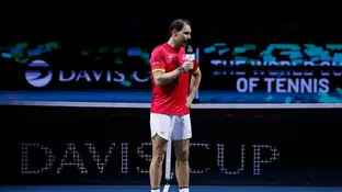 Rafa Nadal habla ante el público del Martín Carpena Rafa Nadal habla ante el público del Martín Carpena