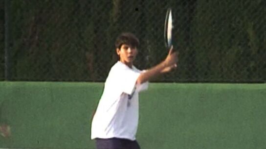 Rafa Nadal entrenando de peque&ntilde;o