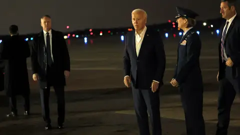 El presidente de EEUU, Joe Biden Joe Biden a su llegada a los Estados Unidos tras la cumbre del G20 celebrada en Brasil.