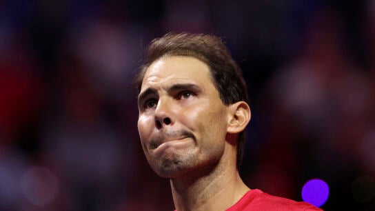 Rafa Nadal durante su acto de despedida en el Mart&iacute;n Carpena