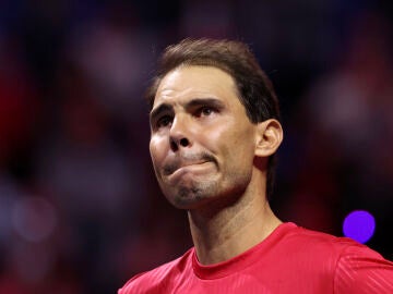 Rafa Nadal durante su acto de despedida en el Martín Carpena