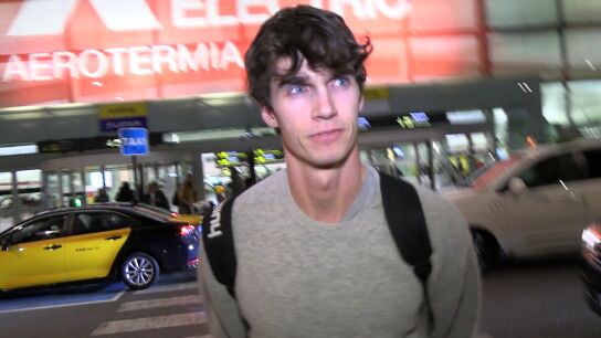 Pablo Urdangarin, a su llegada al aeropuerto de Barcelona