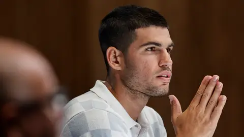 Carlos Alcaraz, en rueda de prensa en Melbourne Carlos Alcaraz, en rueda de prensa en Melbourne