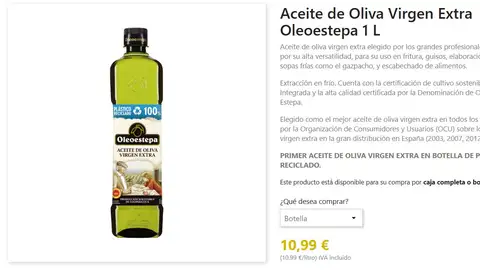 Aceite de oliva virgen extra Oleoestepa Aceite de oliva virgen extra Oleoestepa