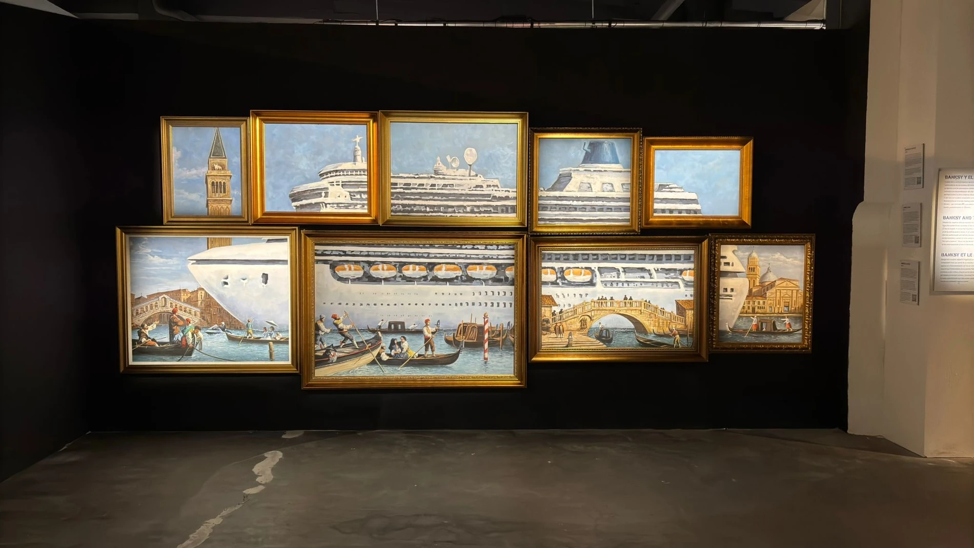 Cuadro de la exposición del enigmático artista Banksy en Madrid con 170 reproducciones a tamaño natural Cuadro de la exposición del enigmático artista Banksy en Madrid con 170 reproducciones a tamaño natural