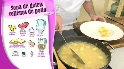 Ingredientes Sopa de galets rellenos de pollo Ingredientes Sopa de galets rellenos de pollo