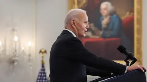 El acuerdo de paz en Gaza es inminente El presidente Biden durante su discurso en el Departamento de Estado el 13 de enero