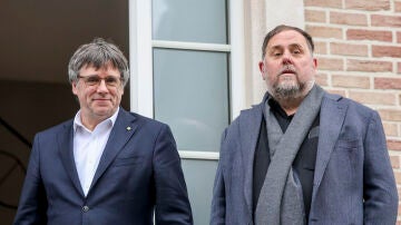 Carles Puigdemont y Oriol Junqueras en Waterloo