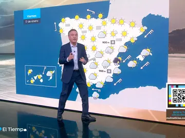 La previsión de Roberto Brasero para el viernes 16 de enero La previsión de Roberto Brasero para el viernes 16 de enero
