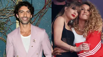 Justin Baldoni junto Taylor Swift y Blake Lively en un montaje Justin Baldoni junto Taylor Swift y Blake Lively en un montaje