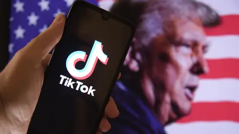 Imagen de TikTok y de Donald Trump. Imagen de TikTok y de Donald Trump.