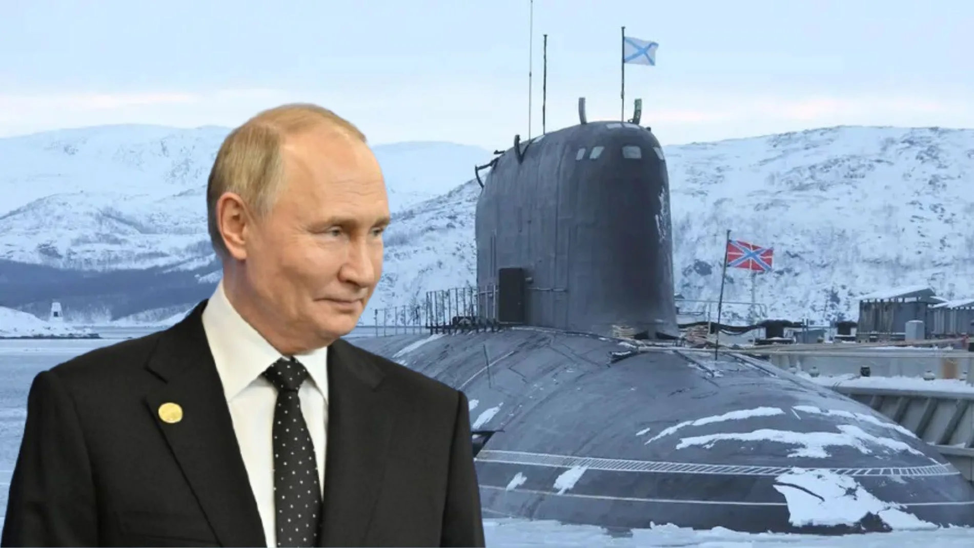 Imagen de Putin y de el nuevo submarino ruso. Imagen de Putin y de el nuevo submarino ruso.