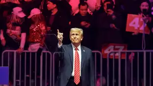 El presidente electo de EE.UU., Donald Trump, durante un mitin en Washington El presidente electo de EE.UU., Donald Trump, durante un mitin en Washington