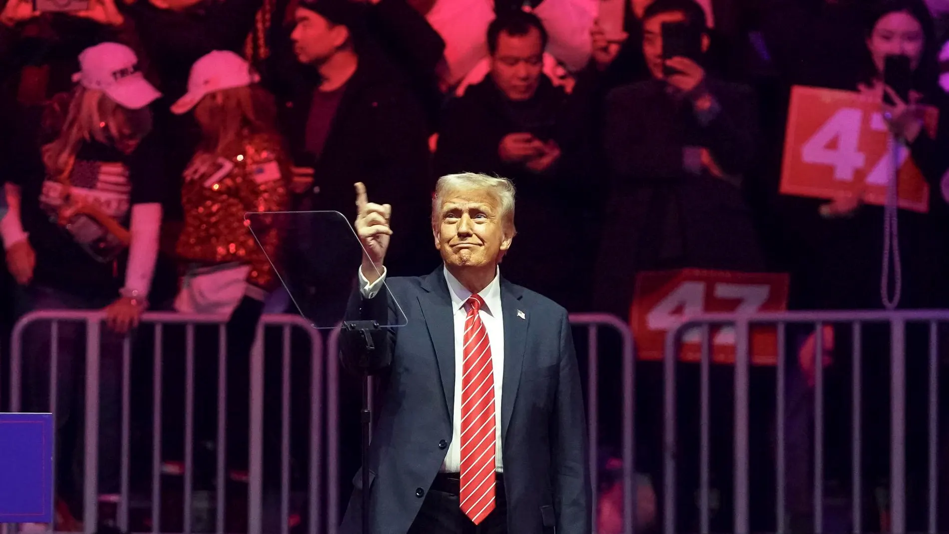 El presidente electo de EE.UU., Donald Trump, durante un mitin en Washington El presidente electo de EE.UU., Donald Trump, durante un mitin en Washington