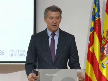 Alberto Núñez Feijóo en un acto en Valencia