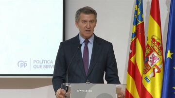 Alberto Núñez Feijóo en un acto en Valencia