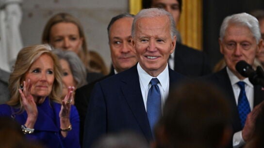 Joe Biden durante la toma de posesi&oacute;n de Donald Trump este 20 de enero