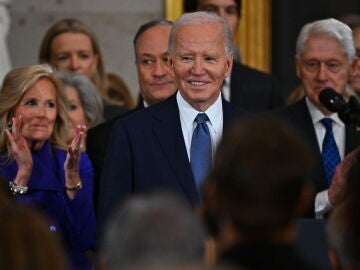 Joe Biden durante la toma de posesión de Donald Trump este 20 de enero