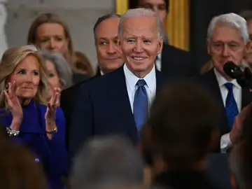 Joe Biden durante la toma de posesión de Donald Trump este 20 de enero Joe Biden durante la toma de posesión de Donald Trump este 20 de enero