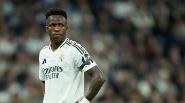 Vinicius durante el Real Madrid-Milan de la Champions League