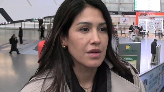 Gabriela Guill&eacute;n, a su llegada a Madrid
