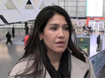 Gabriela Guill&eacute;n, a su llegada a Madrid
