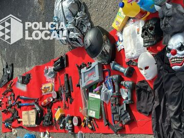 Incautación policía local de Tenerife: armas y máscaras