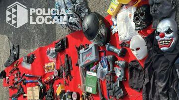 Incautación policía local de Tenerife: armas y máscaras