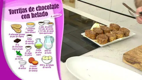 Ingredientes Torrijas de chocolate con helado Ingredientes Torrijas de chocolate con helado