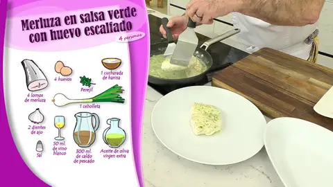 Ingredientes Merluza en salsa verde con huevo escalfado Ingredientes Merluza en salsa verde con huevo escalfado