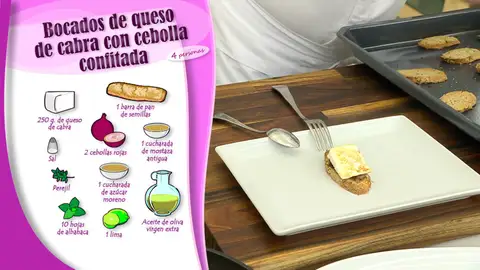 Ingredientes Bocados de queso de cabra con cebolla confitada Ingredientes Bocados de queso de cabra con cebolla confitada