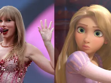 Taylor Swift y Rapunzel en Enredados Taylor Swift y Rapunzel en Enredados