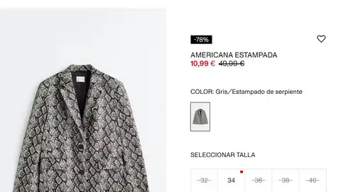 Americana con estampado de serpiente de HyM Americana con estampado de serpiente de HyM