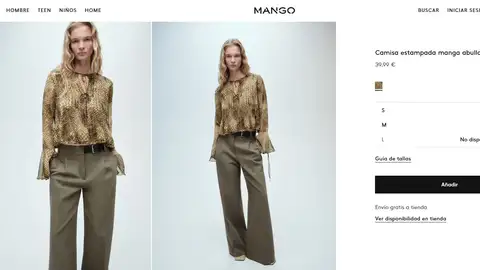 Camisa con estampado de serpiente de Mango Camisa con estampado de serpiente de Mango