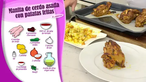 Ingredientes Manita de cerdo asada con patatas fritas Ingredientes Manita de cerdo asada con patatas fritas