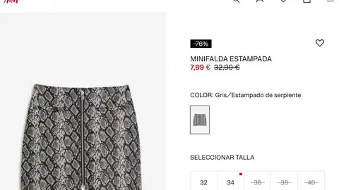 Minifalda con estampado de serpiente de HyM Minifalda con estampado de serpiente de HyM