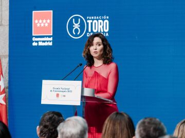 Ayuso durante la presentación del Premio Nacional de Tauromaquia