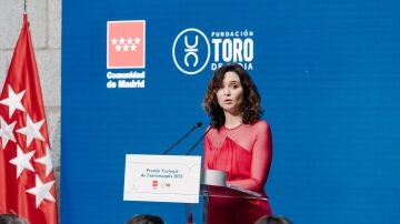 Ayuso durante la presentación del Premio Nacional de Tauromaquia