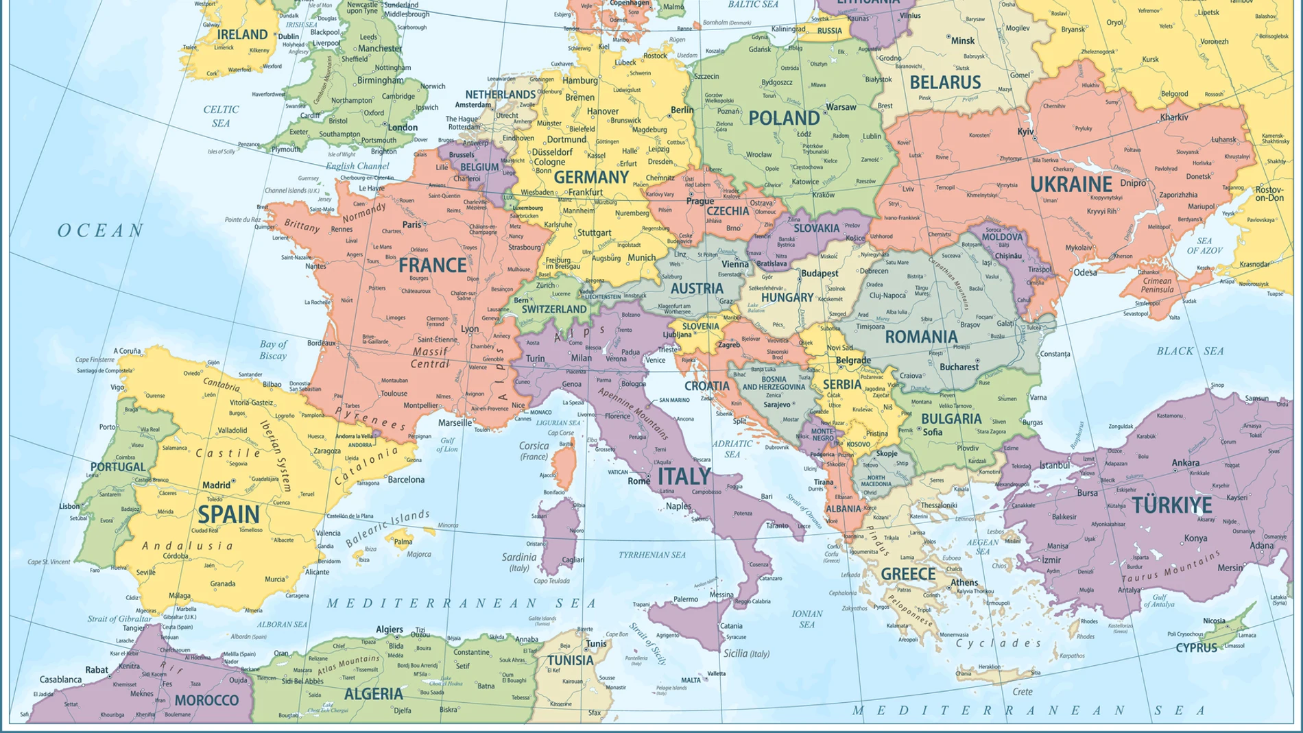 Mapa político de Europa Mapa político de Europa