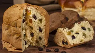 Imagen de archivo de un panettone Imagen de archivo de un panettone
