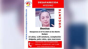 Denisa, desaparecida en Don Benito (Badajoz)