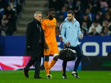 Antonio Rüdiger se marcha lesionado en el Espanyol-Real Madrid Antonio Rüdiger se marcha lesionado en el Espanyol-Real Madrid