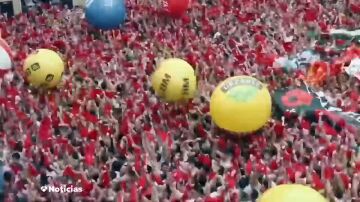 Imágenes de las aglomeraciones en Pamplona