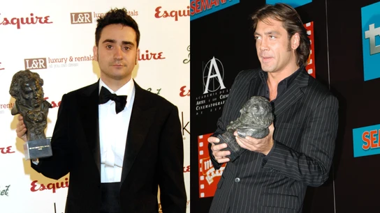 Juan Antonio Bayona y Javier Bardem con sus primeros Goyas Juan Antonio Bayona y Javier Bardem con sus primeros Goyas